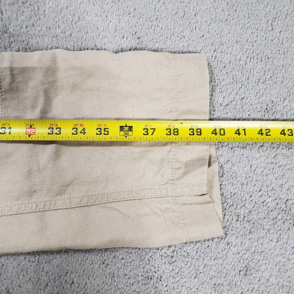 LL Bean Womens 14 Linen Blend Favorite Fit Cargo Pants Straight Leg 35" x 30" - Picture 10 of 10